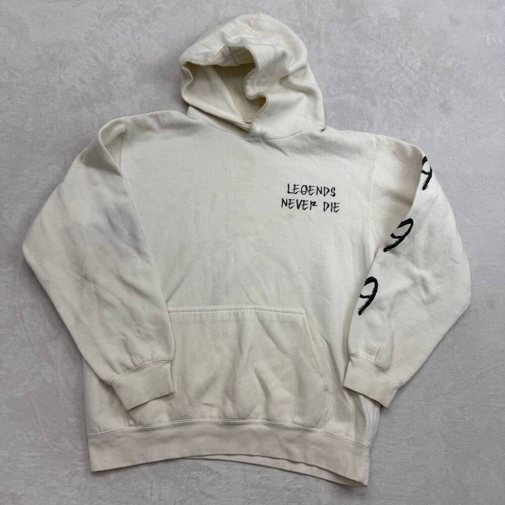 Juice WRLD Legends Never Die Men's Hoodie Cream Size M 999 Club Moon Graphic